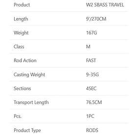 Westin Sbass Travel Spinning 2.70m / 15-42g