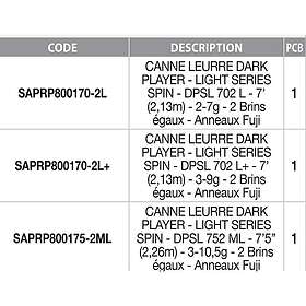 Sakura Dark Player Light Series Spinning 2.13m / 3-9g