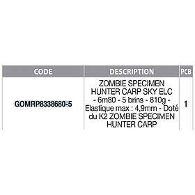 Garbolino Zombie Specimen Hunter Margin Carp Pole Rod 6.80m /