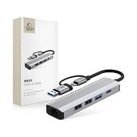 Tech-Protect 5906302360567 HB03 5in1 USB-C + USB2.0 + USB3.0 + RJ45 Adapter