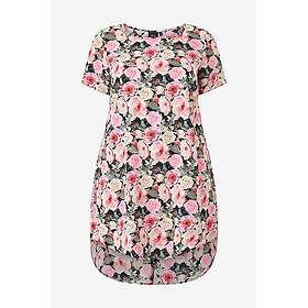 Zizzi Caanni S/S Abk Blomstermönstrad Midi Klänning
