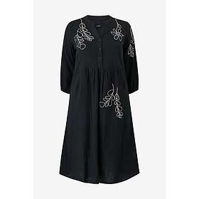 ADIA Adfulla Brodert Mønster 3/4 Erme Midi Kjole