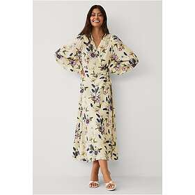 Ellos Collection Wrap Dress Puff Sleeve Midi