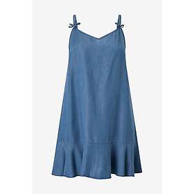 Zizzi Vmille Denim Volang Midi Klänning