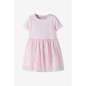 name it Nmffloral Ribbet Stræk Topp Tulle Kjole Med Glittertrykk SS Kjole