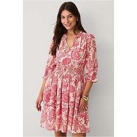 Ellos Collection Smockad Puff Sleeve Midi Klänning