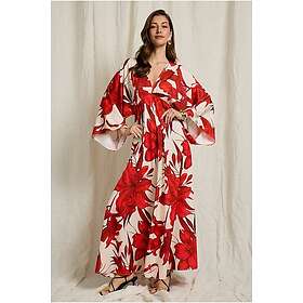 Joelle Maxi Satin Blomstret Trykk Kjole