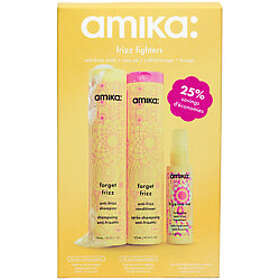 Amika Frizz Fighters Anti-Frizz Wash + Care Set (Forget Frizz Anti Frizz Shampoo & Conditioner, Frizz Me Not Hydrating Anti Frizz Treatment)