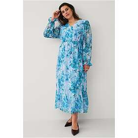 Ellos Collection Maxi Blommig Chiffong Lång Klänning
