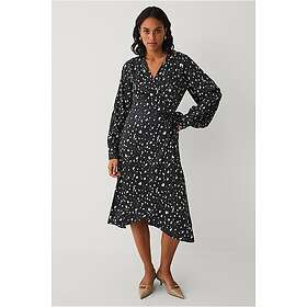Ellos Collection Wrap Satin Midi Kjole
