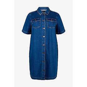Zizzi Jchar S/S Denim Mellomlang Kjole