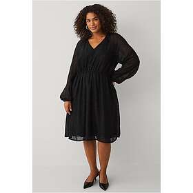 Ellos Collection V-Neck Puff Sleeve Midi Klänning