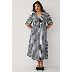 Ellos Seersucker Puff Sleeve Midi Dress
