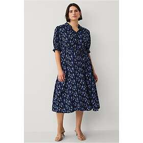 Ellos Skjortklänning Puff Sleeve Blommigt Midi