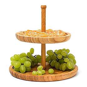 Relaxdays Présentoir à gâteau 2 niveaux Plat de service Ø25 cm