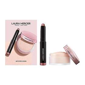 Laura Mercier Artistry Icons Gift Set Translucent Loose Setting Powder Tone Up and Mini Caviar Stick Eye Shadow