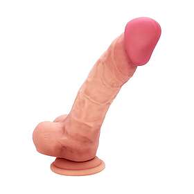 Sustainable Pleasure Ultra-Realistic Curved Silicone Dildo With Balls 21cm