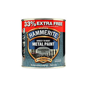 Hammerite Metal Paint Direct To Rust Hammered Finish Silver 1L