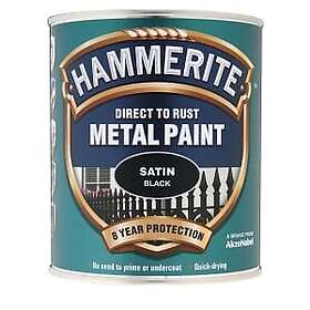 Hammerite Metal Paint Satin Black 0.75L