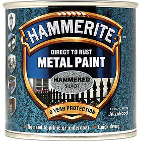 Hammerite Metal Paint Hammered Finish Silver Grey 0.25L