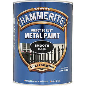 Hammerite Smooth Metal Paint Black 0.5L