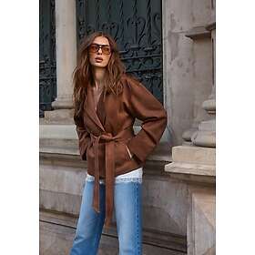 Bubbleroom Belted Faux Suede Coat (Women's)