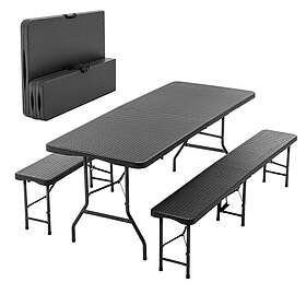 Hopfällbart Campingbord Svart 180cm