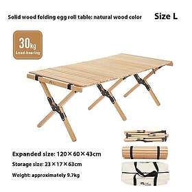 Äggrullbord Hopfällbart Campingbord 120x60x43cm