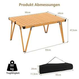 Northix Campingbord Vanntett Bærbar