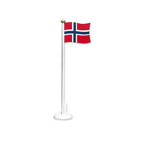 Bordflagg 30cm m/hvit sokkel i tre