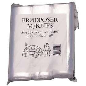 Polynova Brødpose plast 220x470mm klips (300)
