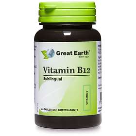 Great Earth Vitamin B-12 Sublingual 500mcg 60 Tabletter