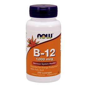 Now Foods Vitamin B-12 (1000mcg) with Folic Acid 250 Tablets