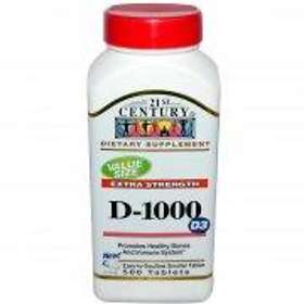 21st Century D-1000 D3 Extra Strength 500 Tablets