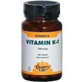 Country Life Gluten Free Vitamin K-1 100mcg 100 Tabletter