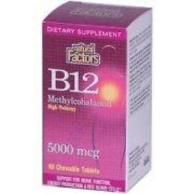 Natural Factors B12 Methylcobalamin High Potency 5000mcg Chewable 60 Tabletter