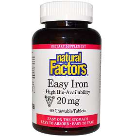 Natural Factors Easy Iron 20mg Chewable 60 Tablets