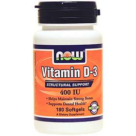 Now Foods Vitamin D-3 400IU 180 Kapslar