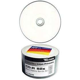 Traxdata CD-R 700MB 52x 50-pack Bulk Fullface Inkjet