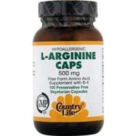 Country Life Gluten Free L-Arginine 500mg 100 Capsules