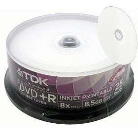 TDK DVD+R DL 8.5GB 8x 25-pack Cakebox Fullface Printable