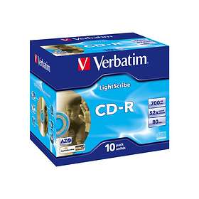 Verbatim CD-R 700MB 52x 10-pack Jewelcase Lightscribe