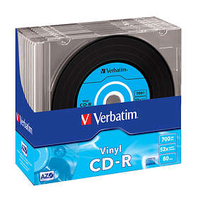Verbatim CD-R 700MB 52x 10-pakning Slimcase Vinyl