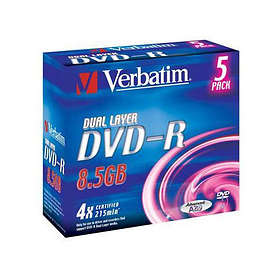 Verbatim DVD-R DL 8,5Go 4x Pack de 5 Boîtier cristal
