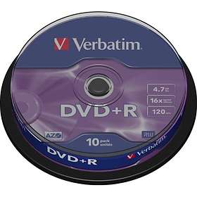 Verbatim DVD+R 4,7GB 16x 10-pack Spindel