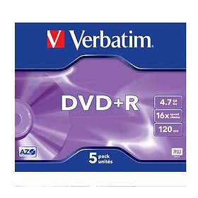 Verbatim DVD+R 4,7Go 16x Pack de 5 Boîtier cristal