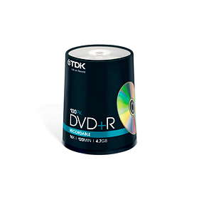 TDK DVD+R 4,7GB 16x 100-pack Spindel