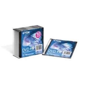 TDK DVD+R 4,7Go 16x Pack de 10 Boîtier slim