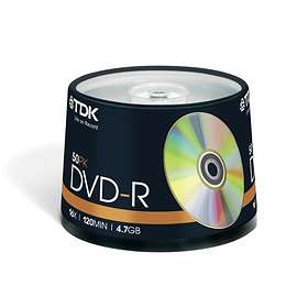 TDK DVD-R 4.7GB 16x 50-pack Cakebox