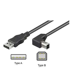Goobay USB A - USB B (angled) 2.0 0,5m